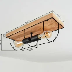 Lampes Vintages & Rétros-hofstein Plafonnier Hodne Écru, Noir, 2 lumières