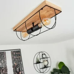 Lampes Vintages & Rétros-hofstein Plafonnier Hodne Écru, Noir, 2 lumières