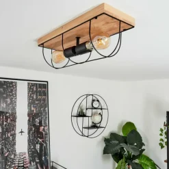 Lampes Vintages & Rétros-hofstein Plafonnier Hodne Écru, Noir, 2 lumières