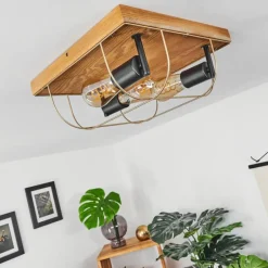 Lampes Dorées-hofstein Plafonnier Hodne Écru, Noir, 3 lumières