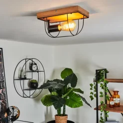 Lampes Vintages & Rétros-hofstein Plafonnier Hodne Écru, Noir, 1 lumière