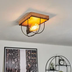 Lampes Vintages & Rétros-hofstein Plafonnier Hodne Écru, Noir, 1 lumière