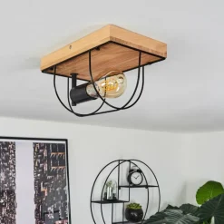 Lampes Vintages & Rétros-hofstein Plafonnier Hodne Écru, Noir, 1 lumière