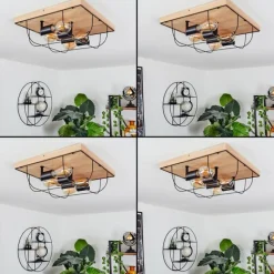 Lampes Vintages & Rétros-hofstein Plafonnier Hodne Écru, Noir, 4 lumières