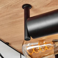 Lampes Vintages & Rétros-hofstein Plafonnier Hodne Écru, Noir, 4 lumières