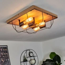 Lampes Vintages & Rétros-hofstein Plafonnier Hodne Écru, Noir, 4 lumières