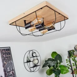 Lampes Vintages & Rétros-hofstein Plafonnier Hodne Écru, Noir, 4 lumières