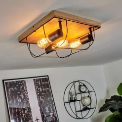 Lampes Vintages & Rétros-hofstein Plafonnier Hodne Écru, Noir, 3 lumières