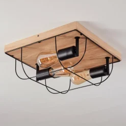 Lampes Vintages & Rétros-hofstein Plafonnier Hodne Écru, Noir, 3 lumières