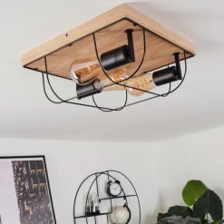 Lampes Vintages & Rétros-hofstein Plafonnier Hodne Écru, Noir, 3 lumières