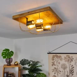 Lampes Dorées-hofstein Plafonnier Hodne Écru, Noir, 4 lumières