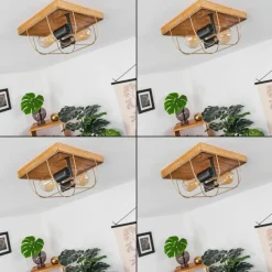 Lampes Dorées-hofstein Plafonnier Hodne Écru, Noir, 2 lumières