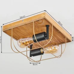 Lampes Dorées-hofstein Plafonnier Hodne Écru, Noir, 2 lumières