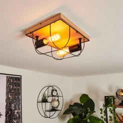 Lampes Vintages & Rétros-hofstein Plafonnier Hodne Écru, Noir, 2 lumières