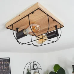 Lampes Vintages & Rétros-hofstein Plafonnier Hodne Écru, Noir, 2 lumières