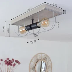 Lampes Vintages & Rétros-hofstein Plafonnier Hodne Gris, Écru, Noir, 2 lumières