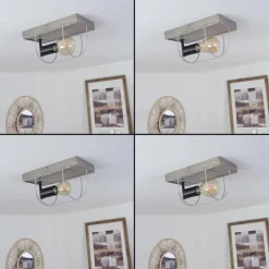 Lampes Vintages & Rétros-hofstein Plafonnier Hodne Gris, Écru, Noir, 1 lumière