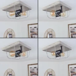 Lampes Vintages & Rétros-hofstein Plafonnier Hodne Gris, Noir, 2 lumières