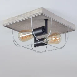 Lampes Vintages & Rétros-hofstein Plafonnier Hodne Gris, Noir, 2 lumières