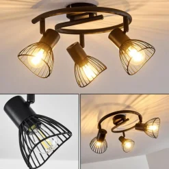 hofstein Plafonnier Holbol Noir, 3 lumières