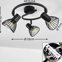 hofstein Plafonnier Holbol Noir, 3 lumières