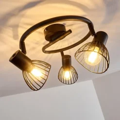 hofstein Plafonnier Holbol Noir, 3 lumières