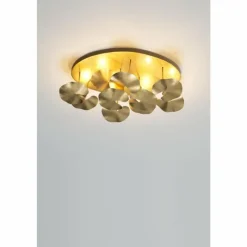 Luminaires Rustiques-Luminaires Holländer Plafonnier Holländer CONTROVERSIA LED Or, 10 lumières