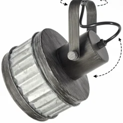 Lampes Industrielles-hofstein Plafonnier Holsa Noir, 3 lumières