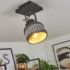 Lampes Industrielles-hofstein Plafonnier Holsa Noir, 1 lumière