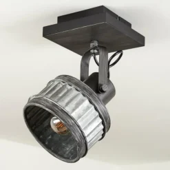 Lampes Industrielles-hofstein Plafonnier Holsa Noir, 1 lumière