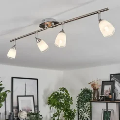 hofstein Plafonnier Holualoa LED Nickel mat, 4 lumières