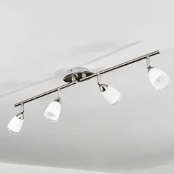 hofstein Plafonnier Holualoa LED Nickel mat, 4 lumières