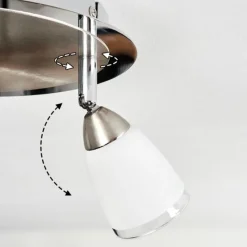 hofstein Plafonnier Holualoa LED Nickel mat, 3 lumières