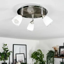 hofstein Plafonnier Holualoa LED Nickel mat, 3 lumières