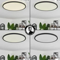 hofstein Plafonnier Hooper LED Noir, 1 lumière