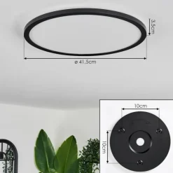 hofstein Plafonnier Hooper LED Noir, 1 lumière