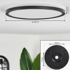 hofstein Plafonnier Hooper LED Noir, 1 lumière