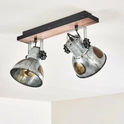 Luminaires Rustiques-hofstein Plafonnier Hora Bois foncé, 2 lumières