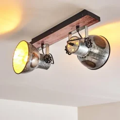 Luminaires Rustiques-hofstein Plafonnier Hora Bois foncé, 2 lumières