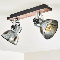 Luminaires Rustiques-hofstein Plafonnier Hora Bois foncé, 2 lumières