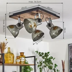 Lampes Vintages & Rétros-hofstein Plafonnier Hora Noir, 4 lumières