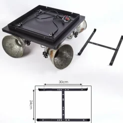 Lampes Vintages & Rétros-hofstein Plafonnier Hora Noir, 4 lumières