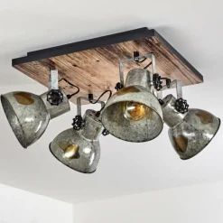 Lampes Vintages & Rétros-hofstein Plafonnier Hora Noir, 4 lumières