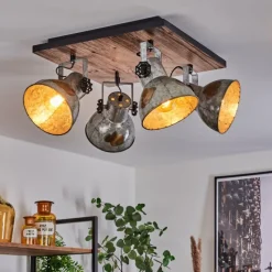 Lampes Vintages & Rétros-hofstein Plafonnier Hora Noir, 4 lumières