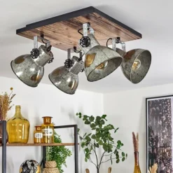 Lampes Vintages & Rétros-hofstein Plafonnier Hora Noir, 4 lumières