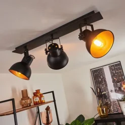 Lampes Industrielles-hofstein Plafonnier Hora Noir, 3 lumières