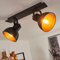 Lampes Industrielles-hofstein Plafonnier Hora Noir, 2 lumières