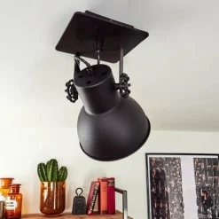 Lampes Industrielles-hofstein Plafonnier Hora Noir, 1 lumière