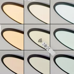 hofstein Plafonnier Hortinhas LED Noir, 1 lumière, Télécommandes, Changeur de couleurs