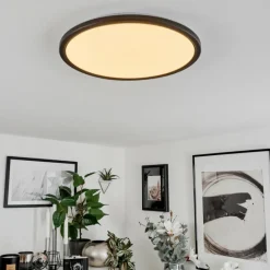 hofstein Plafonnier Hortinhas LED Noir, 1 lumière, Télécommandes, Changeur de couleurs